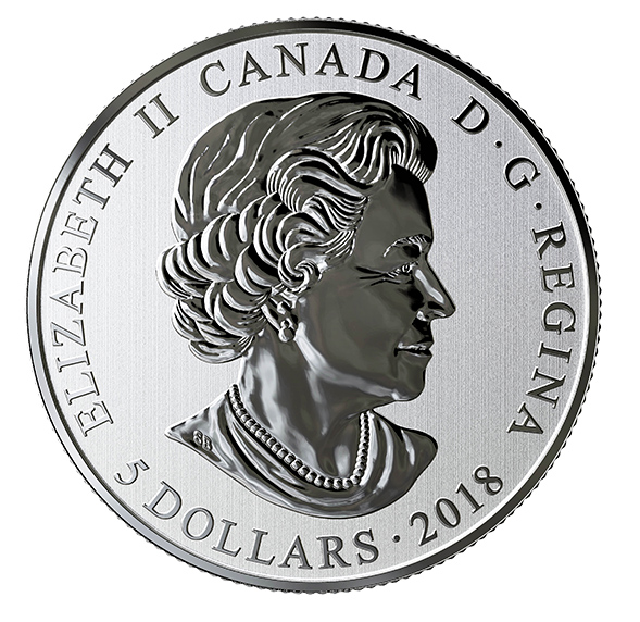 Pièce de 5 dollars photoluminescente en argent pur - Monnaie Royal du canada - 2018