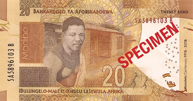 r20 South Africa: commemorative banknotes and coins for centenary of MANDELA's birth