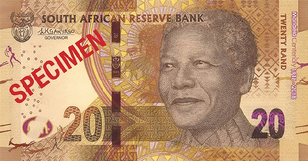 r20 South Africa: commemorative banknotes and coins for centenary of MANDELA's birth