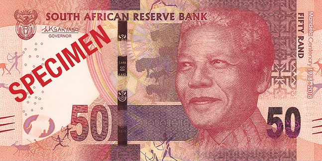 r50 South Africa: commemorative banknotes and coins for centenary of MANDELA's birth