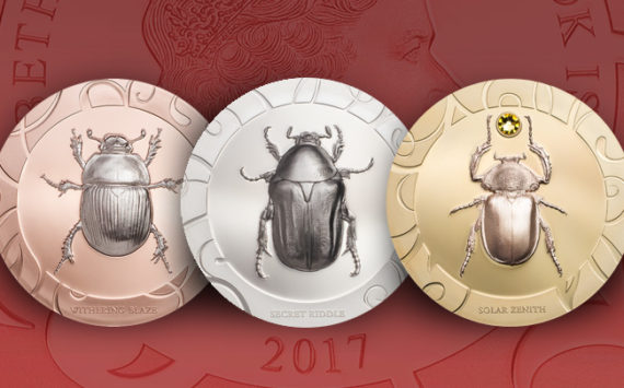 Elisabeth II 5$ Cook Islands Scarab Beetle – 3-Coin Set HR 1 oz Silver Proof