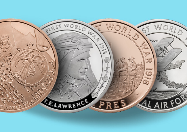 New Commemorative Six-Coin Set  2018 – First World War – Royal Mint – T. E. Lawrence