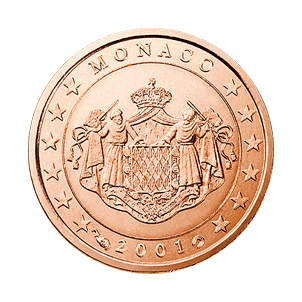 1 cent d'euro Monaco Première série, 2001-2005 - Valeurs et tirage des pièces euros de la Principauté de Monaco - Pièces de circulation et commémoratives