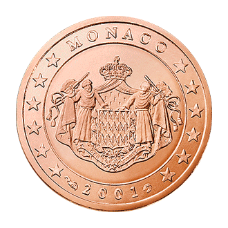 2 centimes d'euro Monaco Première série, 2001-2005 - Valeurs et tirage des pièces euros de la Principauté de Monaco - Pièces de circulation et commémoratives