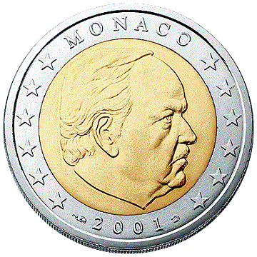 2 euro Monaco Première série, 2001-2005 - Valeurs et tirage des pièces euros de la Principauté de Monaco - Pièces de circulation et commémoratives
