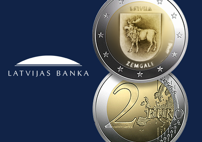 New 2018 latvian €2 commemorative coin dedicated to ZEMGALE region