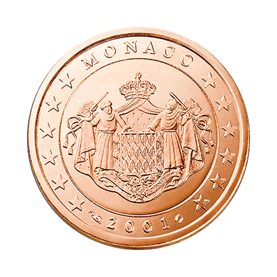 5 centimes d'euro Monaco Première série, 2001-2005 - Valeurs et tirage des pièces euros de la Principauté de Monaco - Pièces de circulation et commémoratives