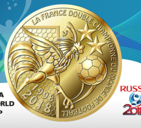 Mini medal Two times champion of the world cup of football 1998-2018
