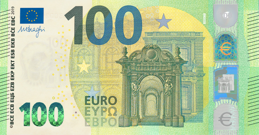 Nouveaux billets de 100€ et 200€ - série EUROPE ES2 - nouveau billet de 100 euros 2019 - 100 euro - 200 euro - billet de 100 euros - nouveau billet de 100 euros