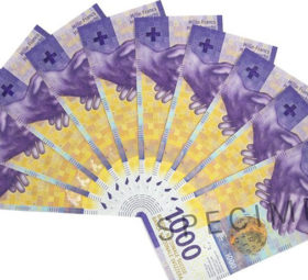 New range of swiss banknotes – 10, 20, 50, 100, 200 and 1000 swiss francs