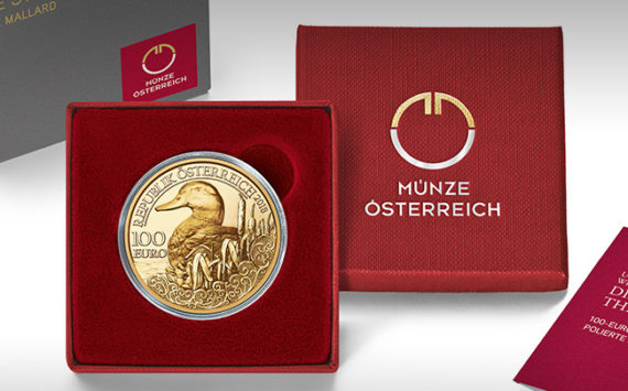 100€  Gold – The Mallard – Wildlife series – Austrian MINT 2018