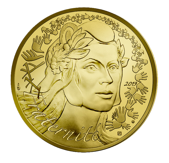 250€ Or La Marianne Fraternité Monnaie de Paris 2019