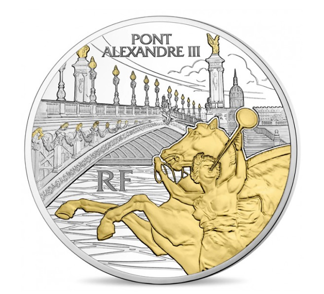 Pièces de 10 & 50 euro Argent - Pont Alexandre III - série Trésors de Paris - Monnaie de Paris 