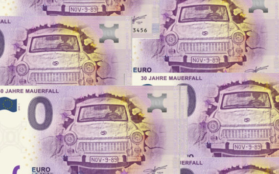 Zero euro banknote celebrating the 1989 fall of Berlin Wall – Germany 2018