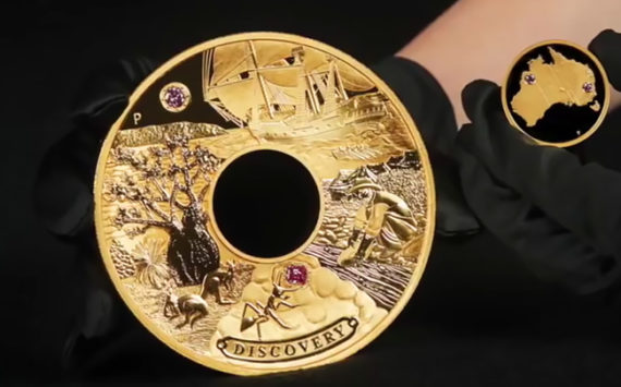 Discovery” the gold and pink diamonds coin, unique masterpiece at the price of 2.48 million dollars – Perth Mint 2018