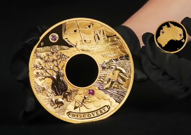 Discovery” the gold and pink diamonds coin, unique masterpiece at the price of 2.48 million dollars – Perth Mint 2018