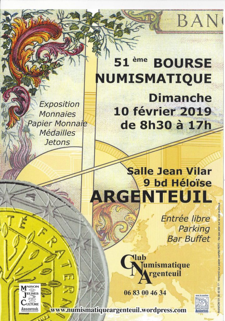 Bourse numismatique 2019 du CNA (Club Numismatique d'Argenteuil)