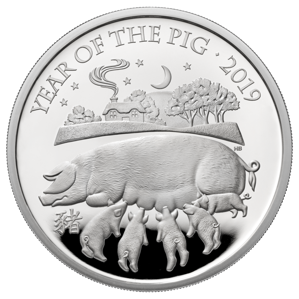 2019 Pig Souvenir Coin Chinese Zodiac Commemorative Coin Lucky Gifts Silver P0CA 