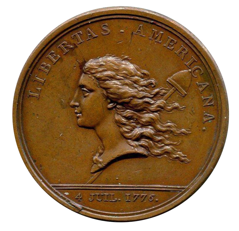 Médaille "Libertas Americana" - naissance de l'amitié France/Amérique par Augustin Dupré, 1776