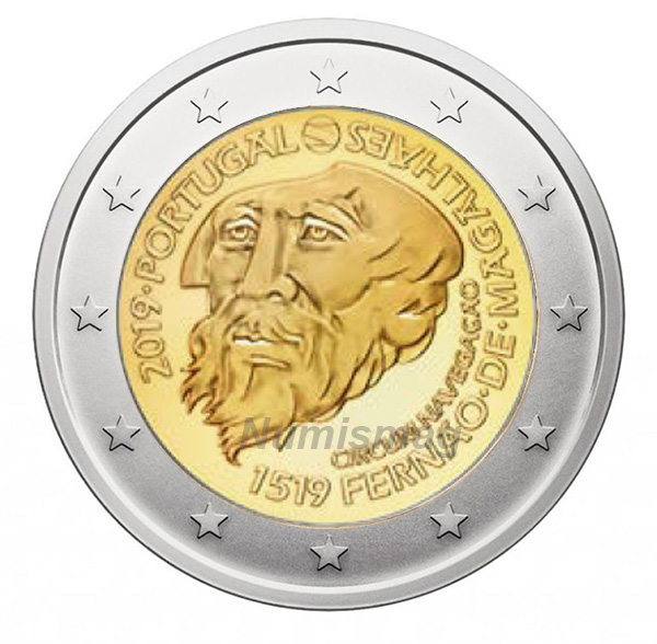 2 euro Commémoration des 500 ans de la route de Magellan Portugal 2019