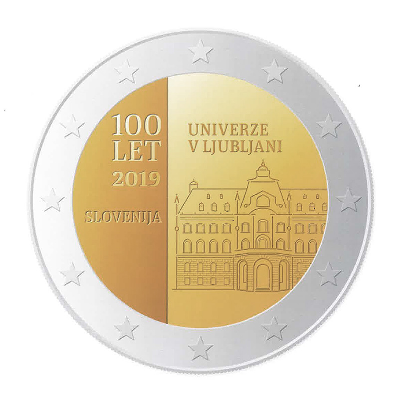 2€ coin 2019 - Slovenija Centenary of the foundation of the oldest University in Ljubljana founded in 1919 - 2 euro commemorative 2019 - 2 euro commemorative coins 2019 - 2 euro 2019 - euro coins 2019 - 2 euro coins 2019 - 2 euro commemorative coins - 2019 commemorative coins - new coins for 2019