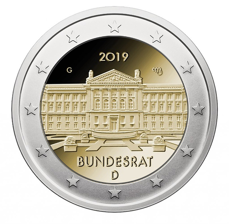2 euro coin 2019 - 2€ Commemorative coin 2019 - Germany  70th anniversary of the German Bundesrat - 2 euro commemorative 2019 - 2 euro commemorative coins 2019 - 2 euro 2019 - euro coins 2019 - 2 euro coins 2019 - 2 euro commemorative coins - 2019 commemorative coins - new coins for 2019