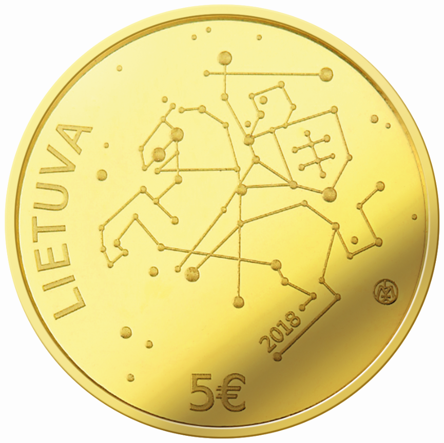 Pièce commémorative 5€ or 2018 - Satellites lituaniens