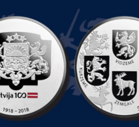 2018 last latvian numismatic issue – €5 Coats of Arms Coin