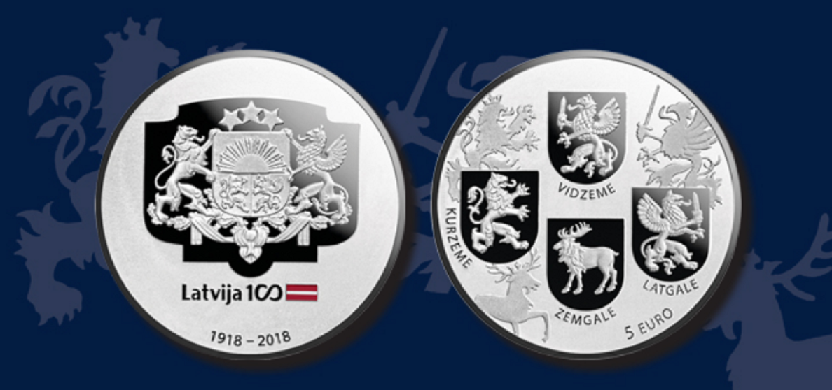 2018 last latvian numismatic issue – €5 Coats of Arms Coin