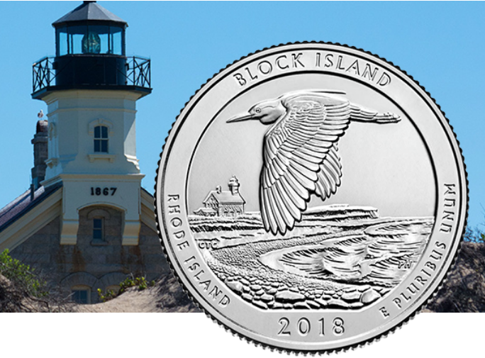 2018 Quarter dollar honoring Block Island National Wildlife Refuge