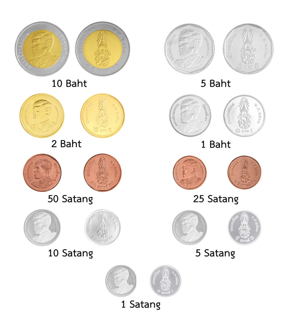 10 baht 2008-2015 UNC 25 satang Thailand set of 6 coins 