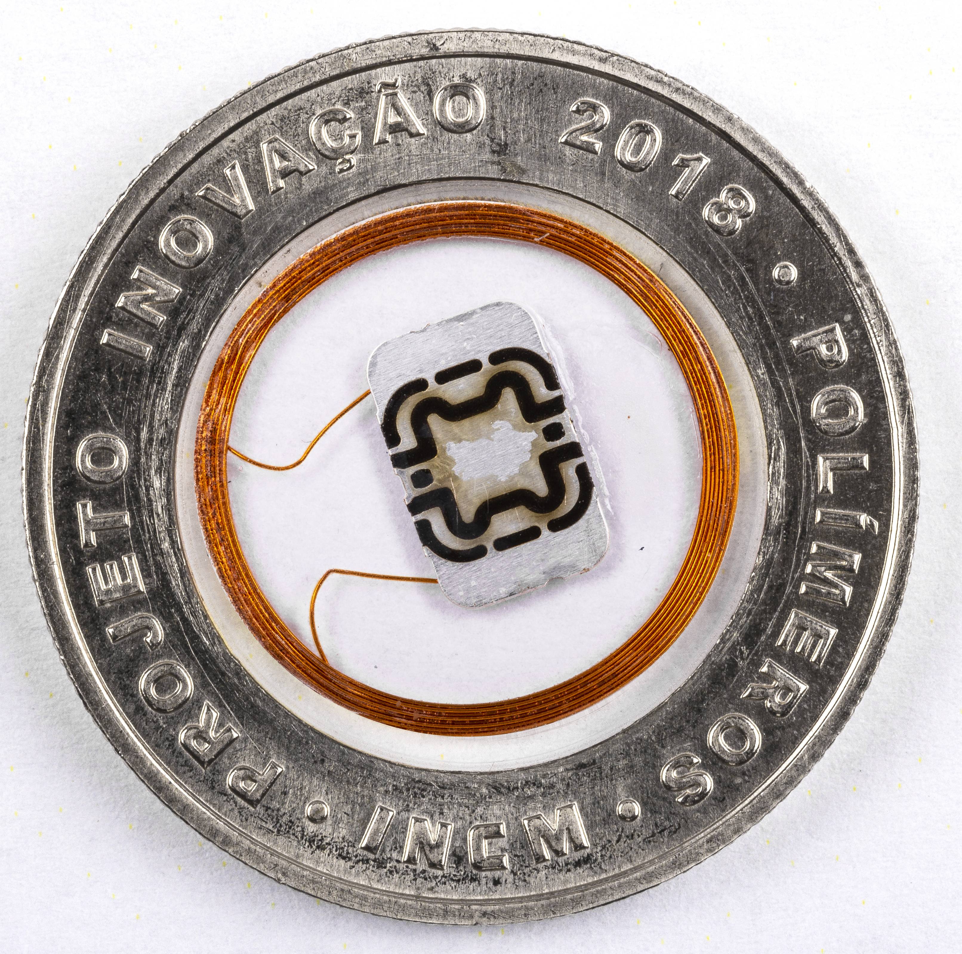 Stunning euro polymer pattern coin of Portugal