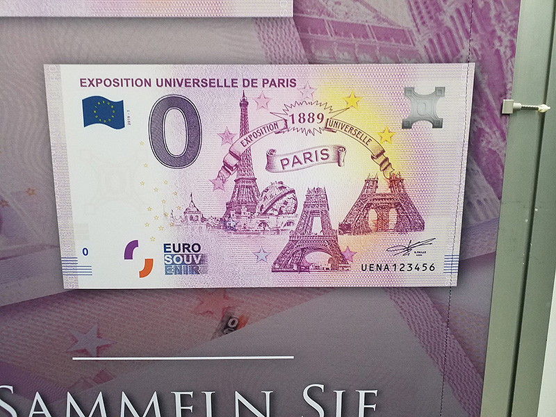Billet zero euro Exposition Universelle de 1889 à paris