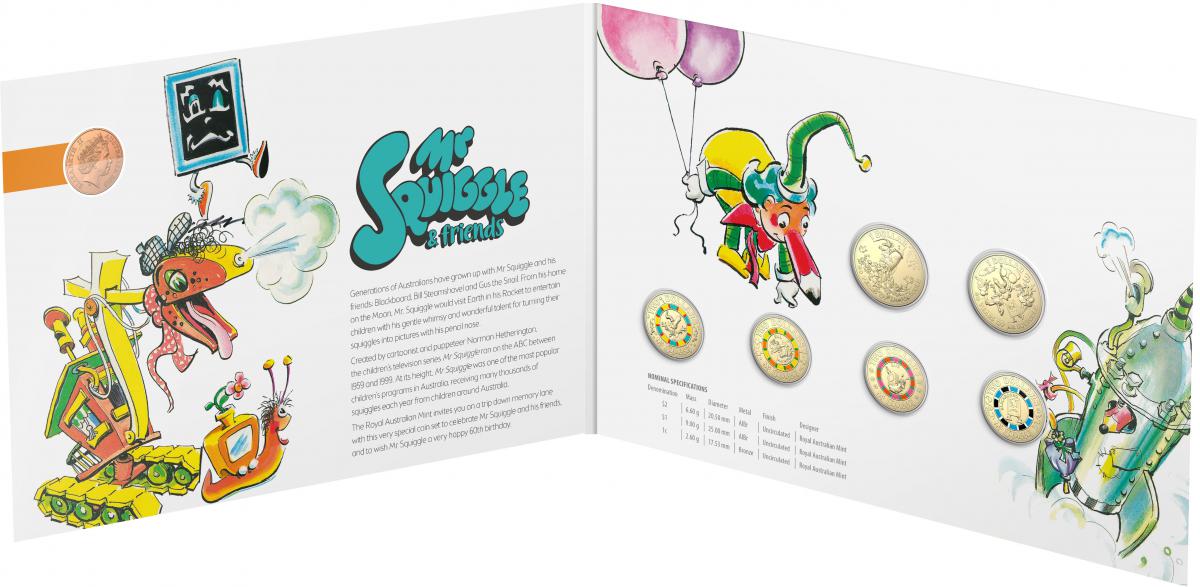 2019 Mr SQUIGGLE coin collection by Royal Australian Mint