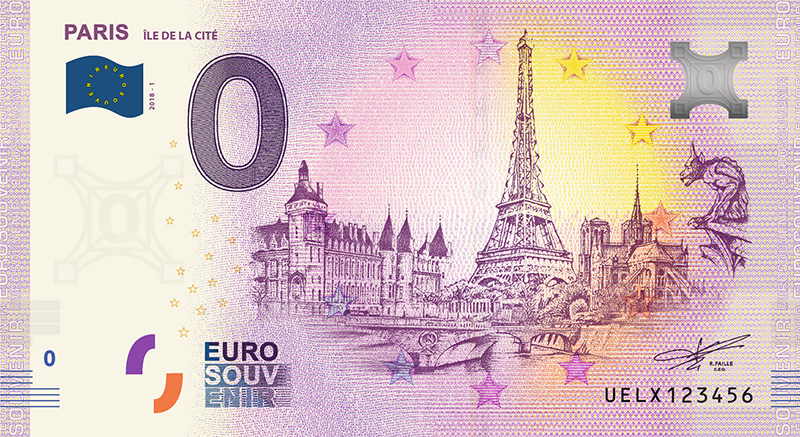 Billets zero euro 2019 France - 0 euro Souvenir