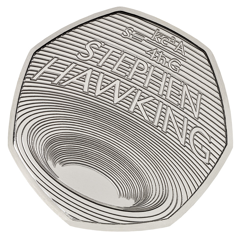 50 pence coin of Royal Mint dedicated to Stephen HAWKING