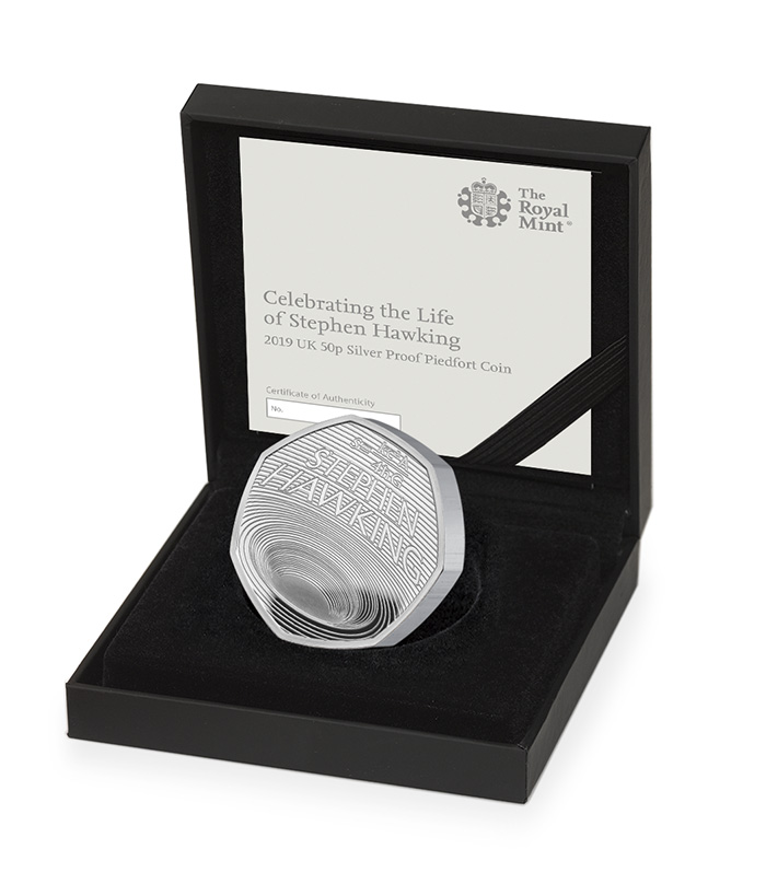 50 pence coin of Royal Mint dedicated to Stephen HAWKING
