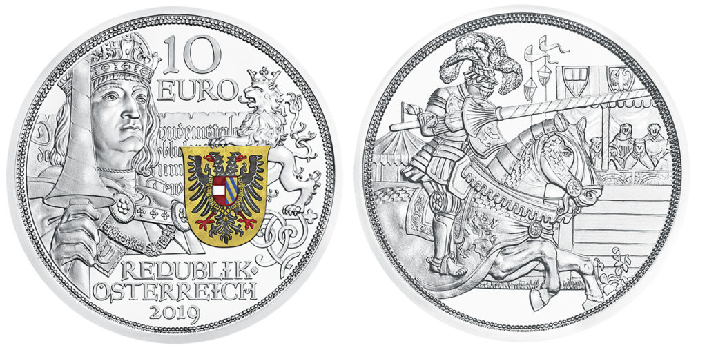 10€ Chevalerie 2019 et le 825éme anniversaire de la Monnaie d'Autriche