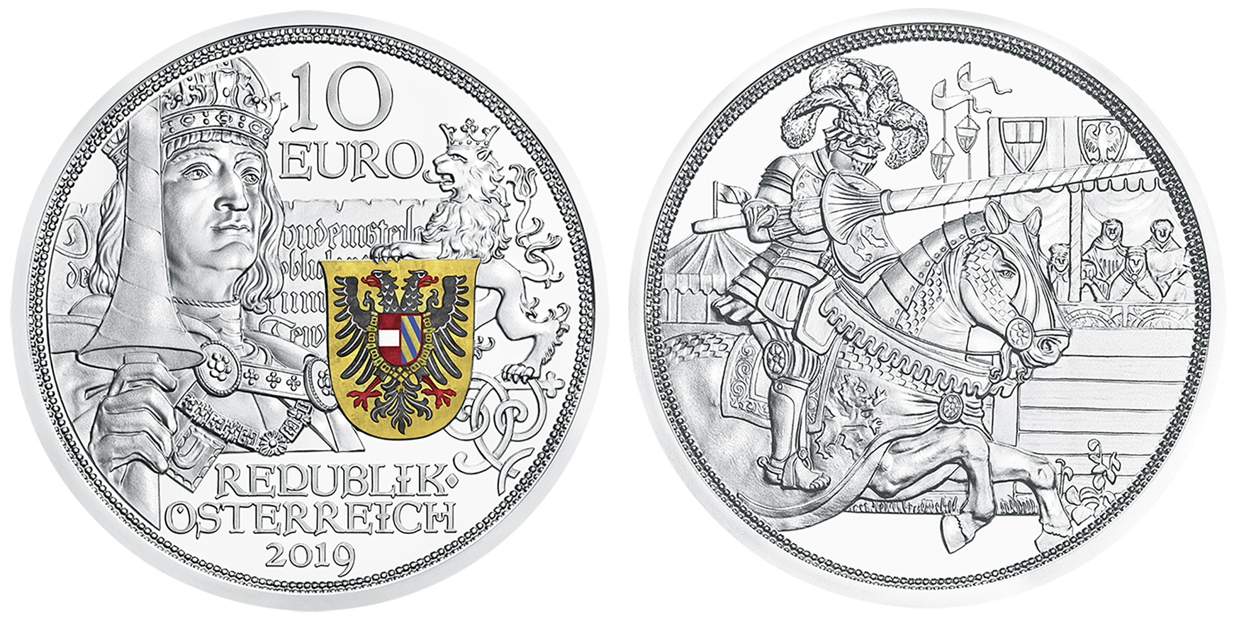10€ Chevalerie 2019 et le 825éme anniversaire de la Monnaie d’Autriche