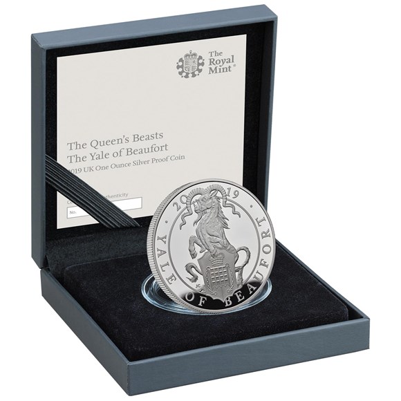 Five-Ounce Silver Proof Coin-The Yale of Beaufort - Queen’s Beasts collection - Royal Mint 2019