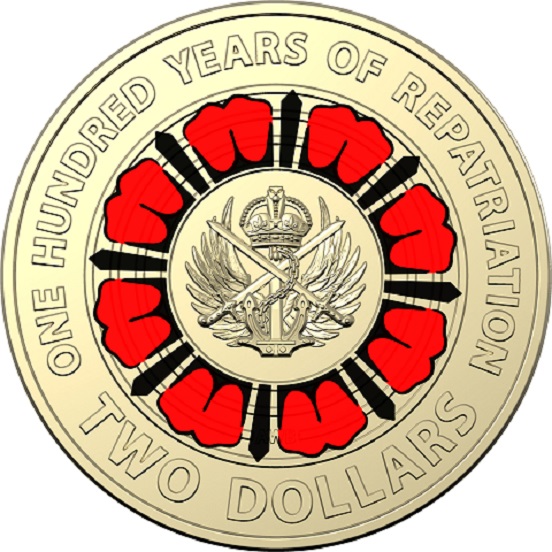 Australian AUD 2 to celebrate 1919 repatriation for soldiers and nurses