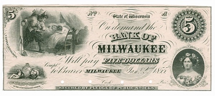 1861 Withdraw of WINSCONSIN dollars: riots for banknotes