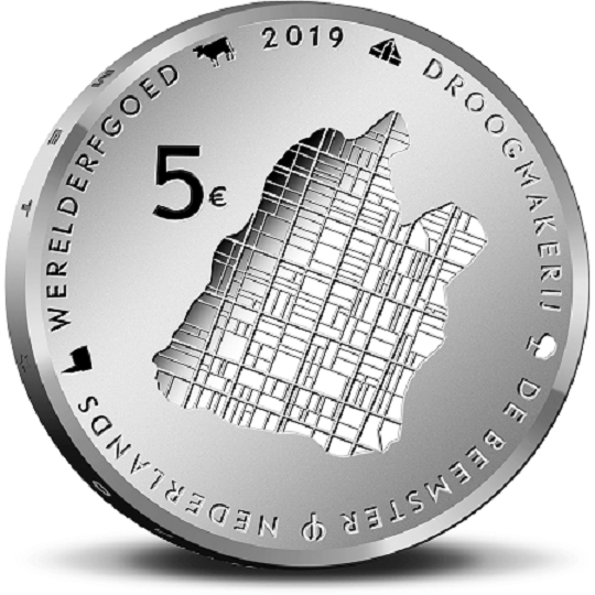 2019 €5 silver and €10 gold Beemster coin, from the KNM