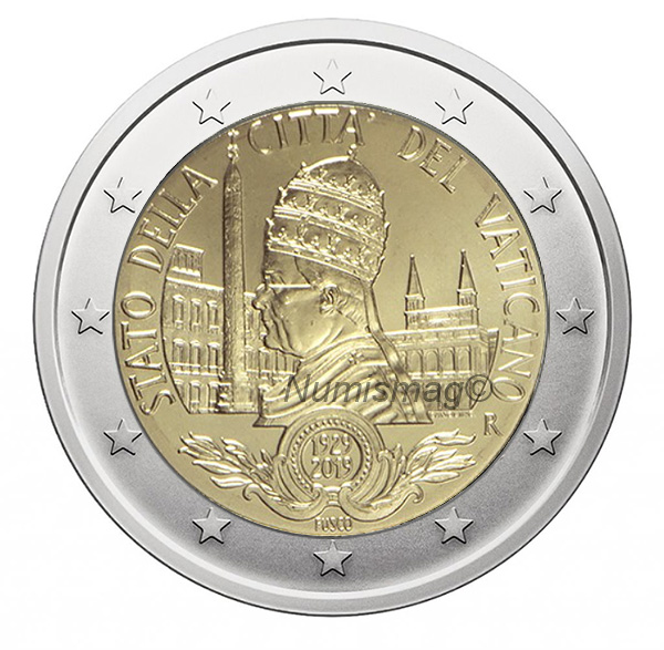2 euro VATICAN 2019 coin 2 € commemorative 2019 Vatican for the 90th anniversary of the foundation of the Vatican State