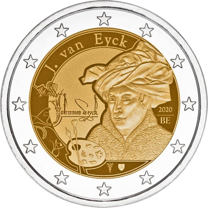 Pièces 2 euro commémoratives 2020 - 2€ Belgique 2020 - Jan van Eyck