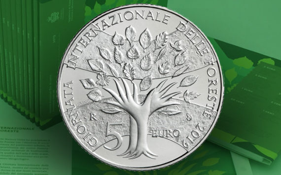 5 Euro coin silver BU San Marino, dedicated to the International Day of Forests – 2019