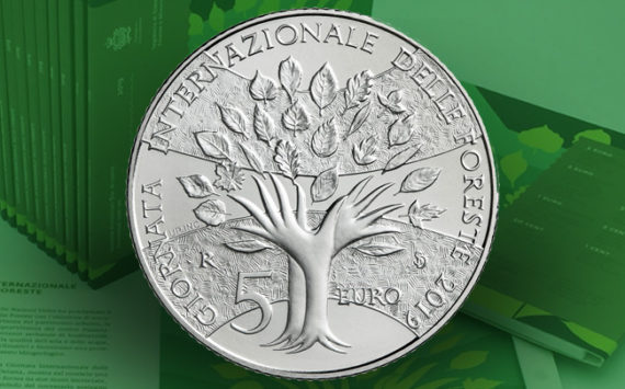 Pièce en argent de 5 Euros BU Saint Marin, dédiée à la Journée Internationale des Forêts – 2019
