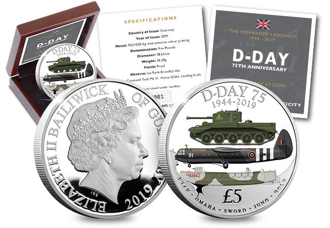 75th anniversary coins of allies landing in France, june 6th 1944