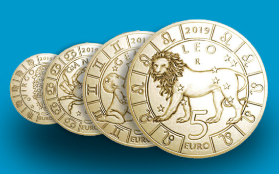 5 Euro coins, BE “Zodiac” series, 2019 San Marino