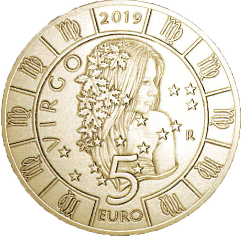Pièces de 5 Euros, brillant universel, série “Zodiaque” millésime 2019 Saint-Marin